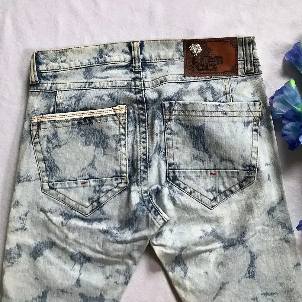 Heritage by America NWOT Light Wash Skinny Jeans Men 34/32